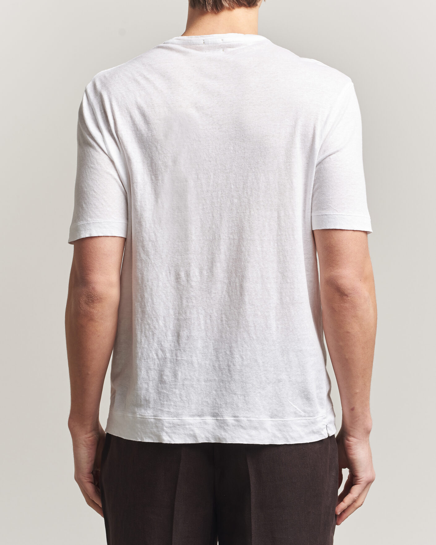 Homme | T-shirts | Massimo Alba | Panarea Cotton/Linen T-Shirt White