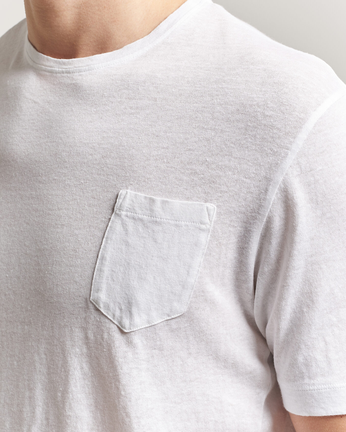 Homme | T-shirts | Massimo Alba | Panarea Cotton/Linen T-Shirt White