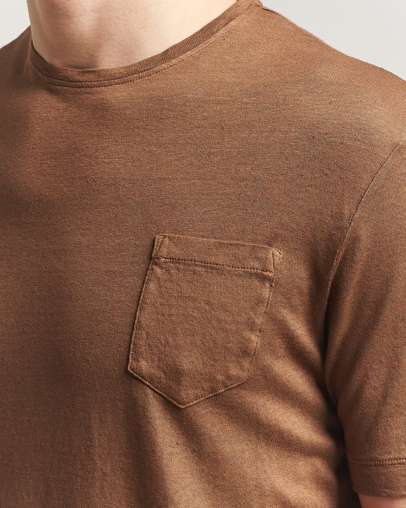 Homme | T-shirts | Massimo Alba | Panarea Cotton/Linen T-Shirt Wood