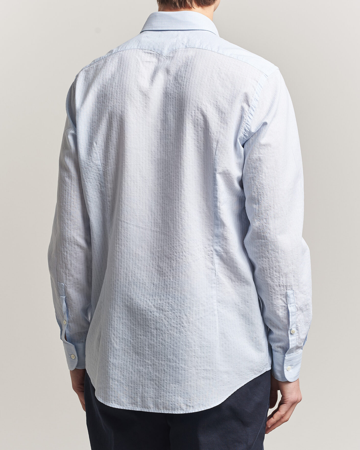 Homme | Chemises | Massimo Alba | Genova Striped Shirt Sky Blue