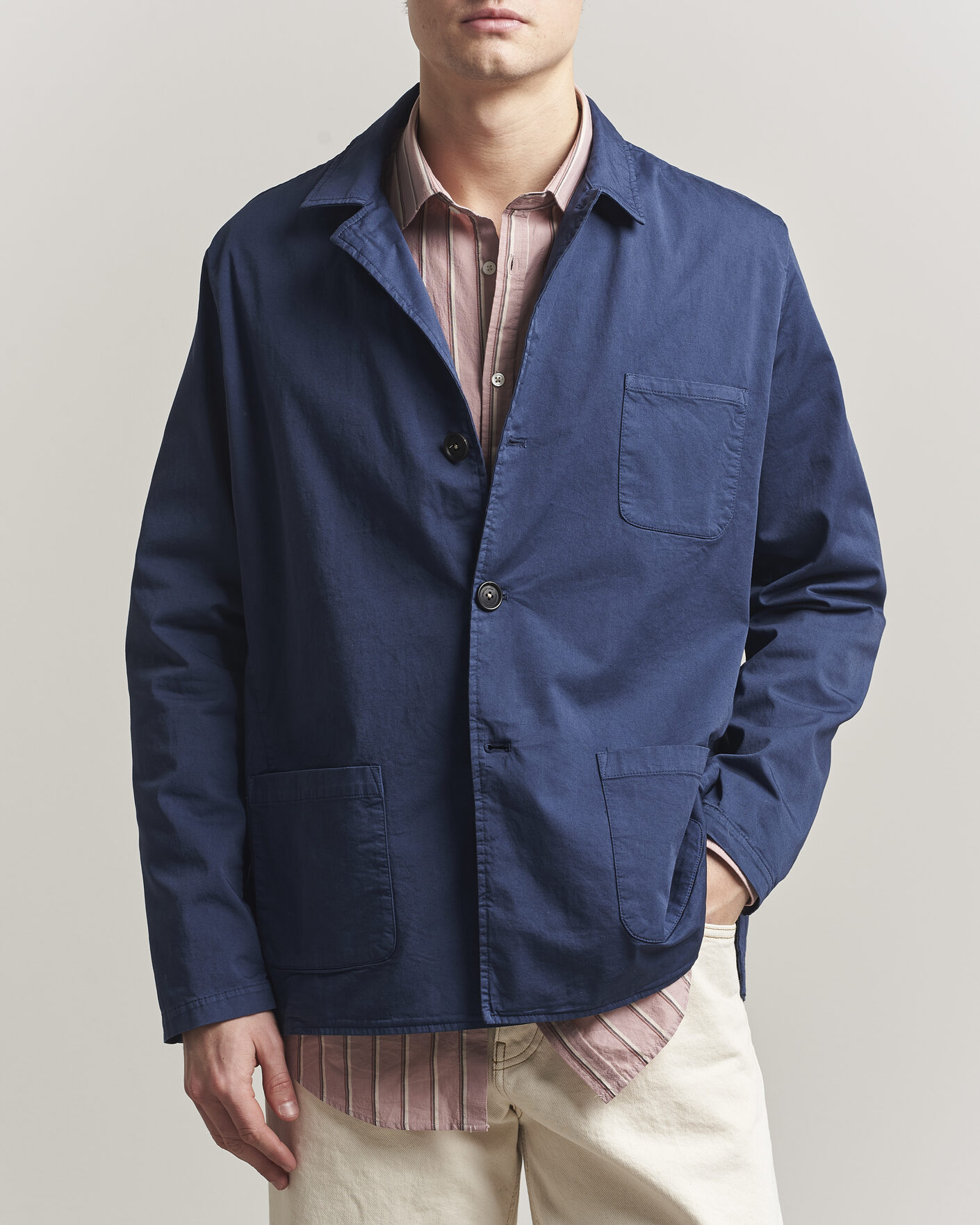 Homme | Manteaux Et Vestes | Massimo Alba | Florida Cotton Shirt Jacket Midnight Blue