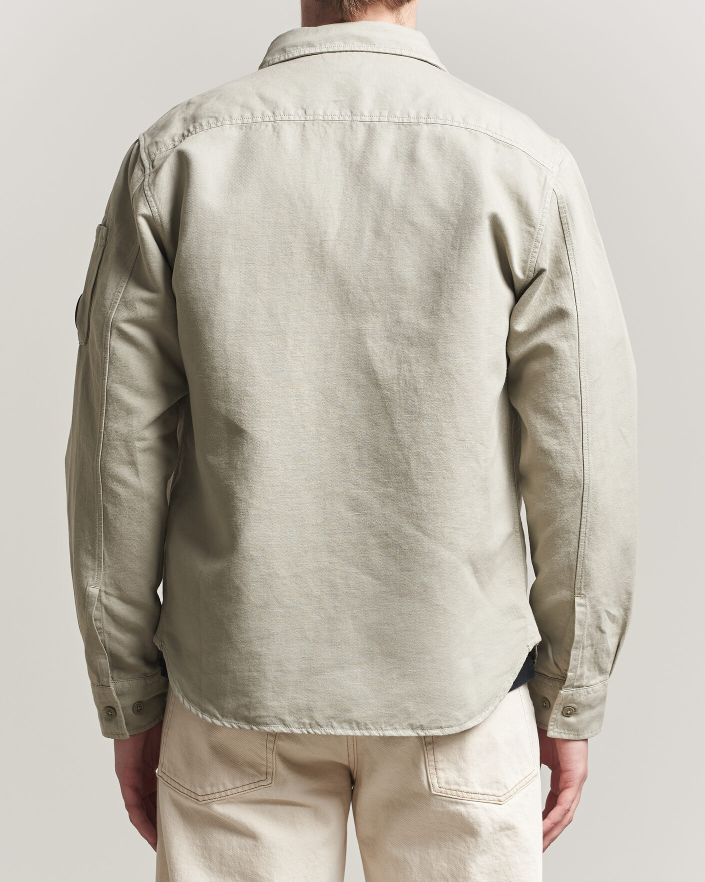 Homme | Chemises | C.P. Company | Cotton/Linen Pocket Shirt Light Grey