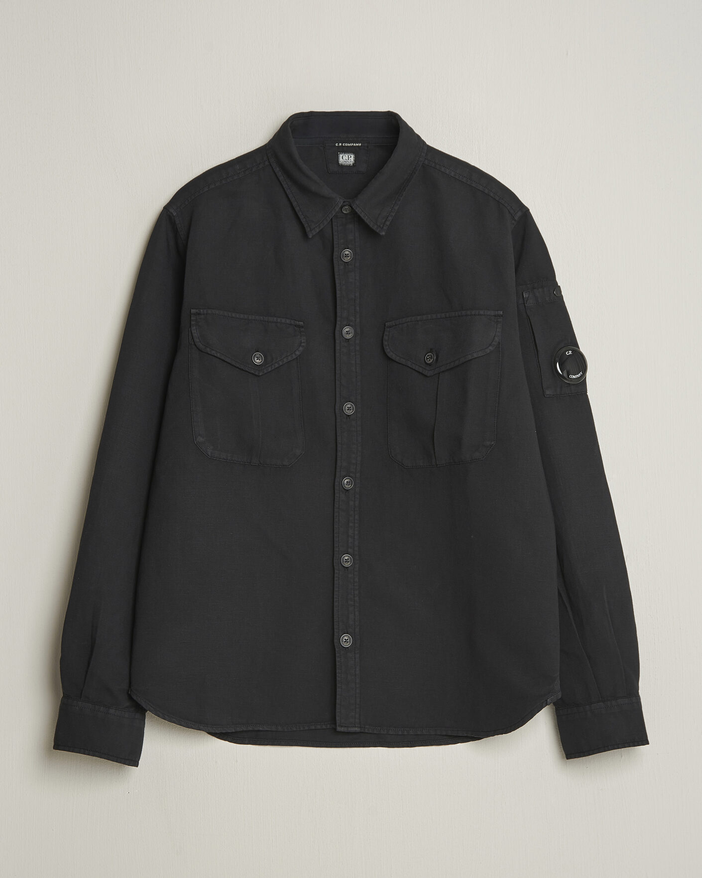 Homme | Chemises | C.P. Company | Cotton/Linen Pocket Shirt Black