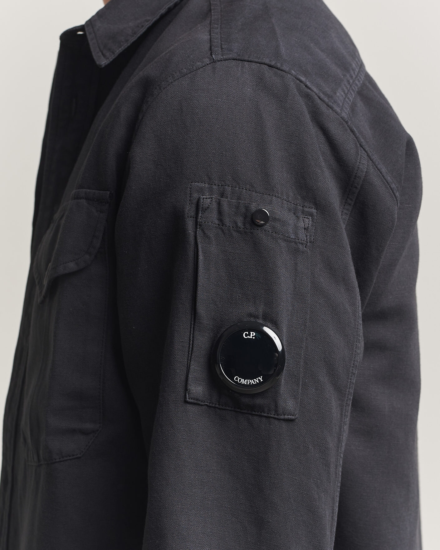 Homme | Chemises | C.P. Company | Cotton/Linen Pocket Shirt Black