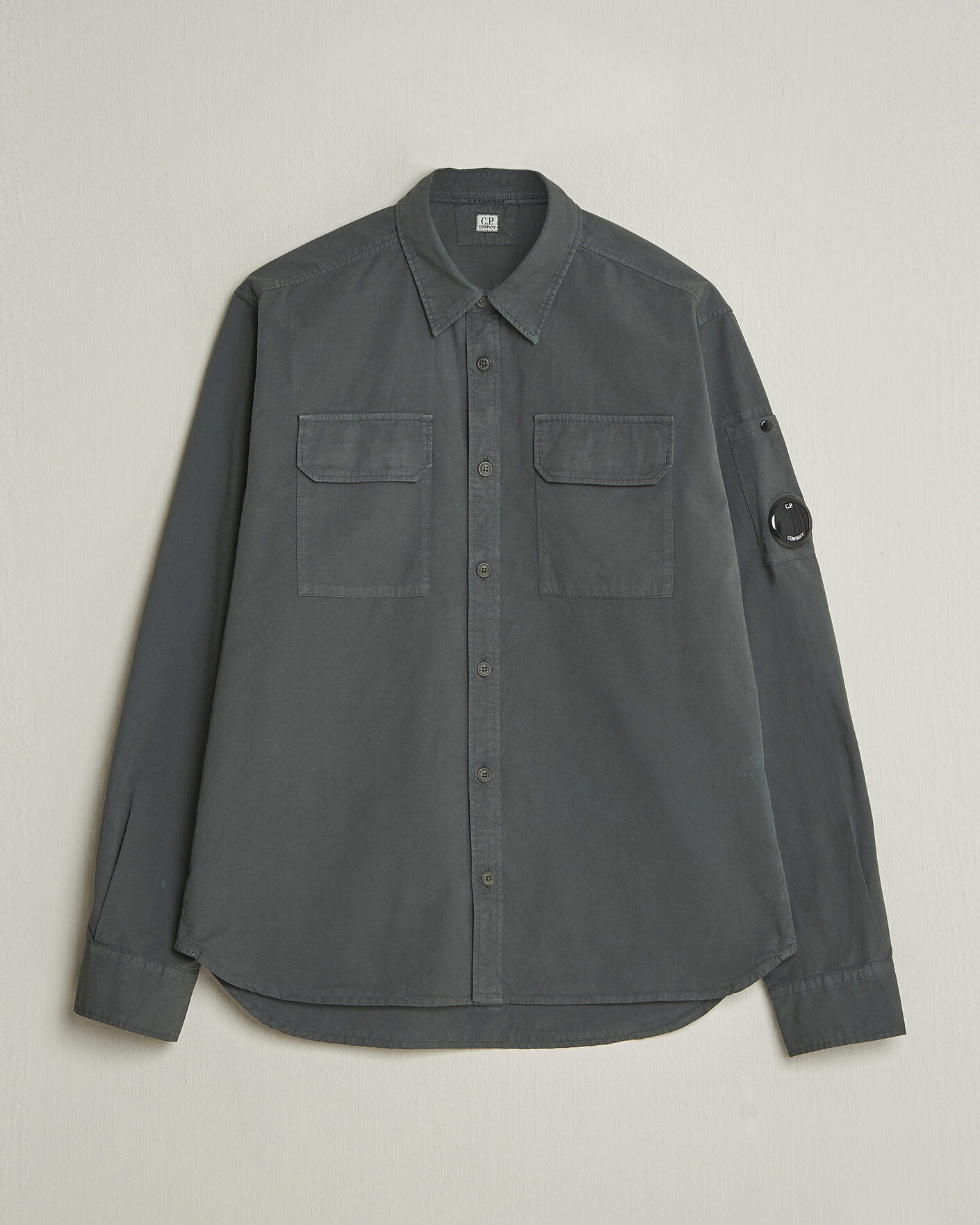 Homme | Chemises | C.P. Company | Organic Gabardine Pocket Shirt Dark Grey