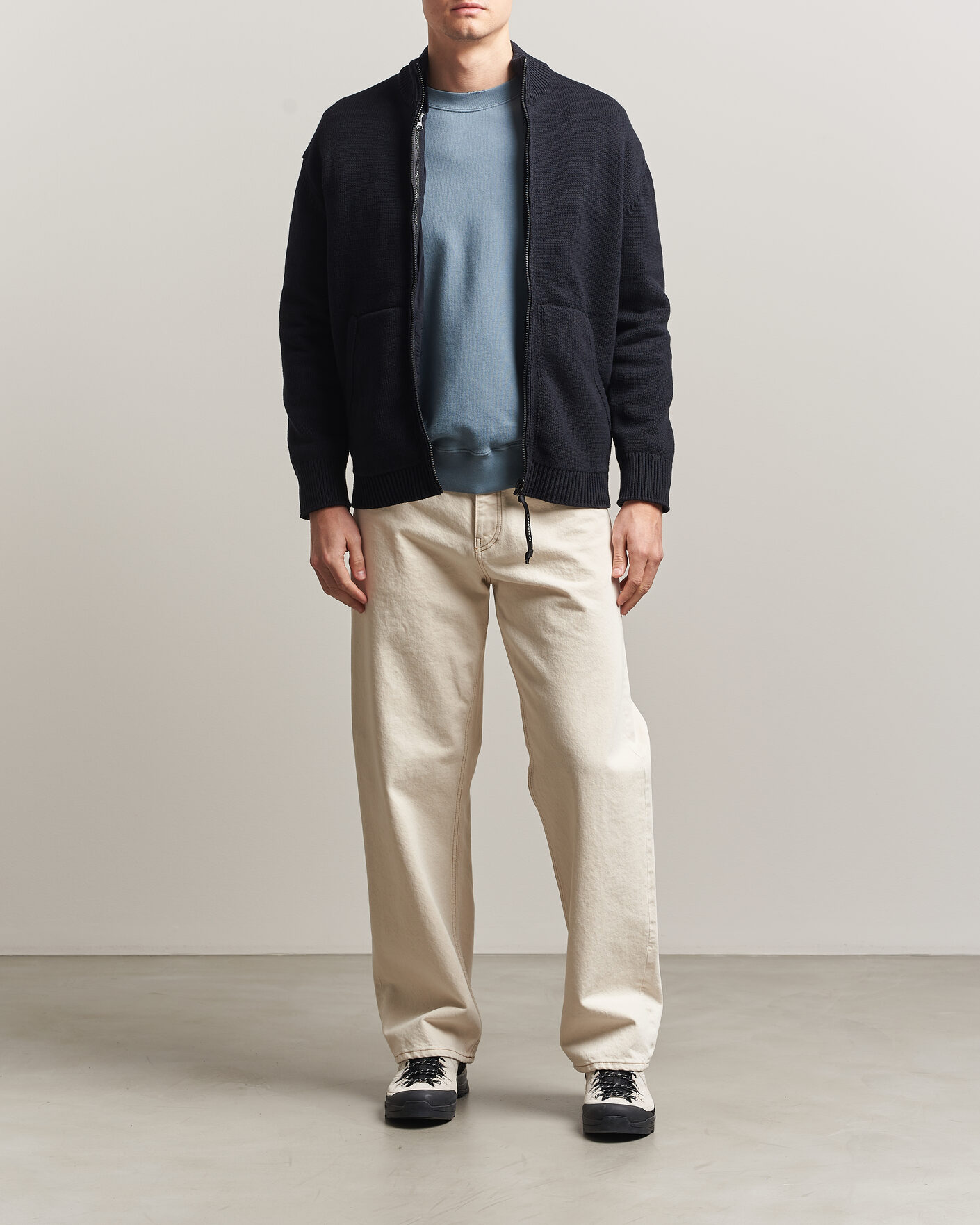 Homme | Pulls Et Tricots | C.P. Company | Cotton Mix 2 in 1 Knitted Sweater Navy