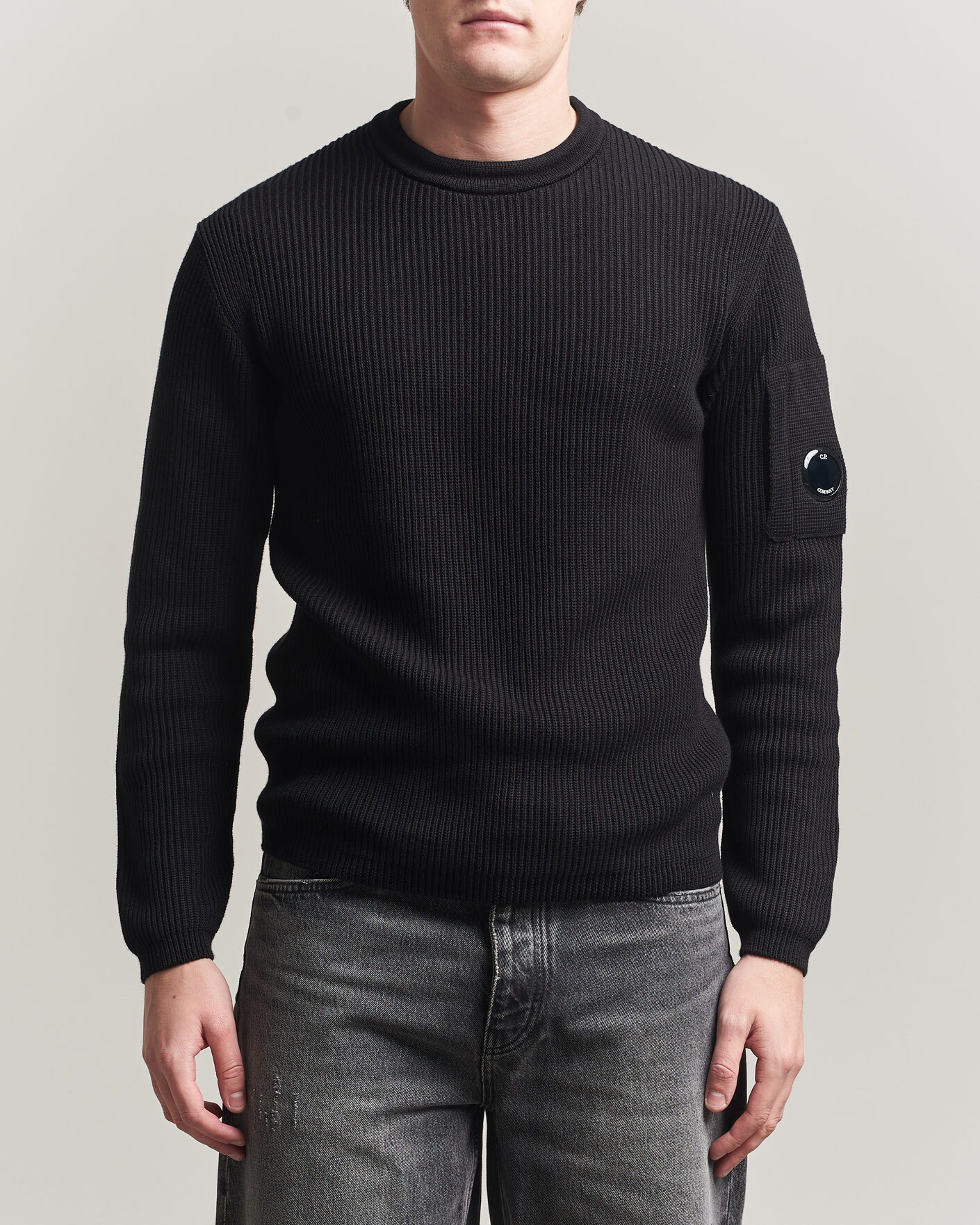 Homme | Pulls Et Tricots | C.P. Company | Sea Island Knitted Cotton Crewneck Black