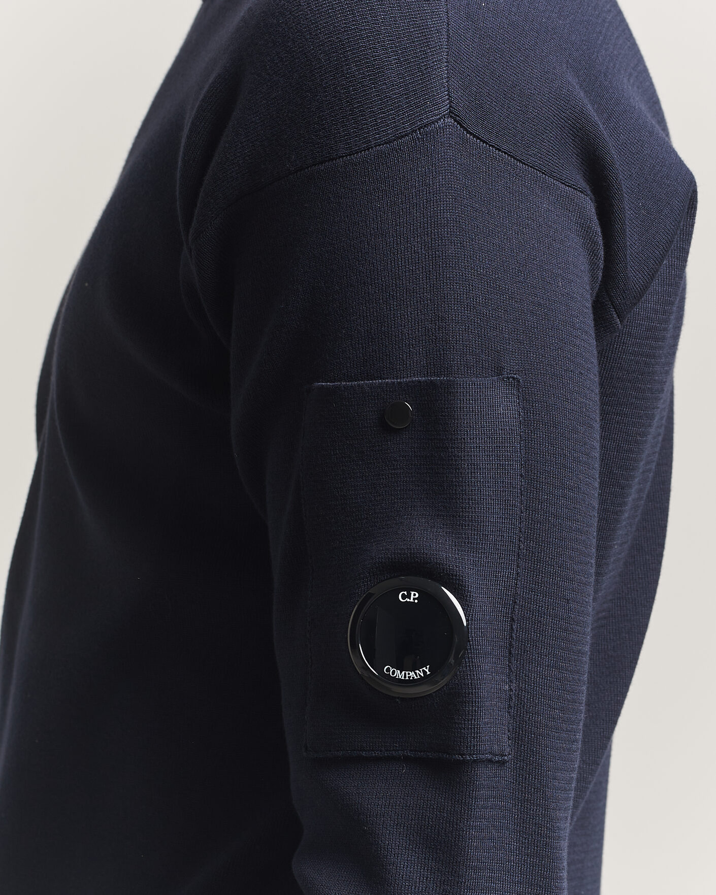 Homme | Pulls Et Tricots | C.P. Company | Sea Island Fine Knit Cotton Lens Crewneck Navy