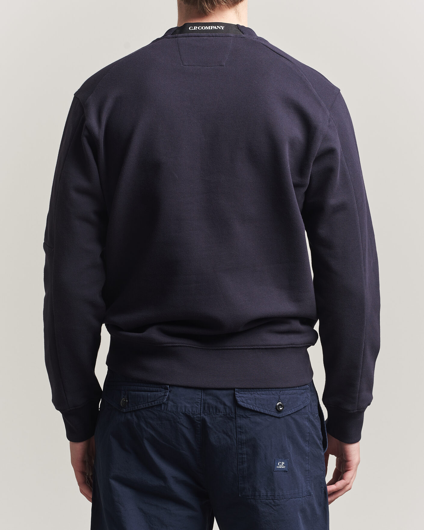 Homme | Pulls Et Tricots | C.P. Company | Diagonal Raised Fleece Lens Sweatshirt Navy