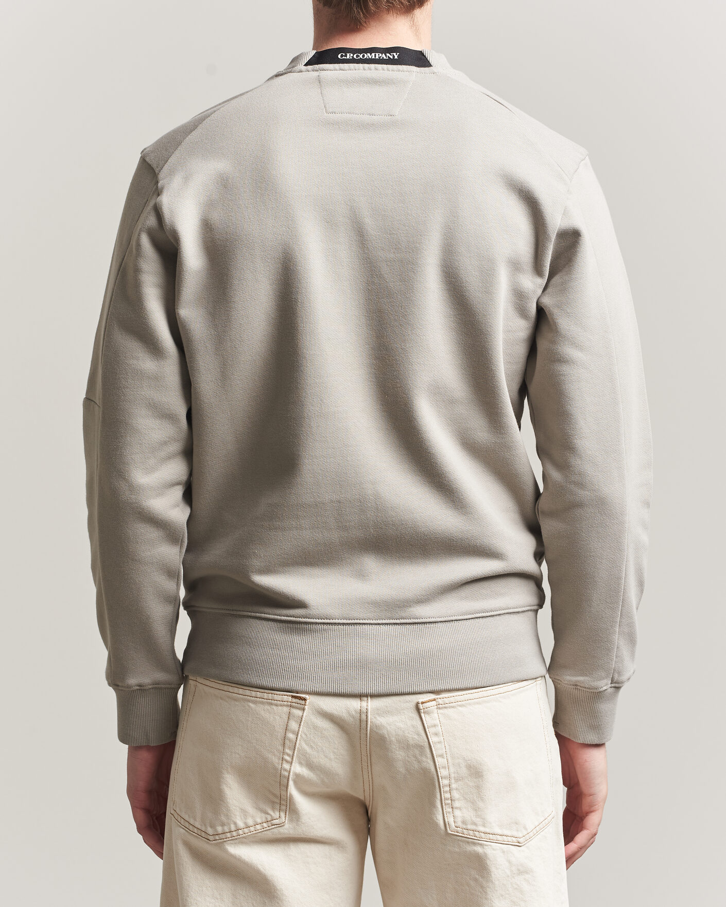 Homme | Pulls Et Tricots | C.P. Company | Diagonal Raised Fleece Lens Sweatshirt Light Grey