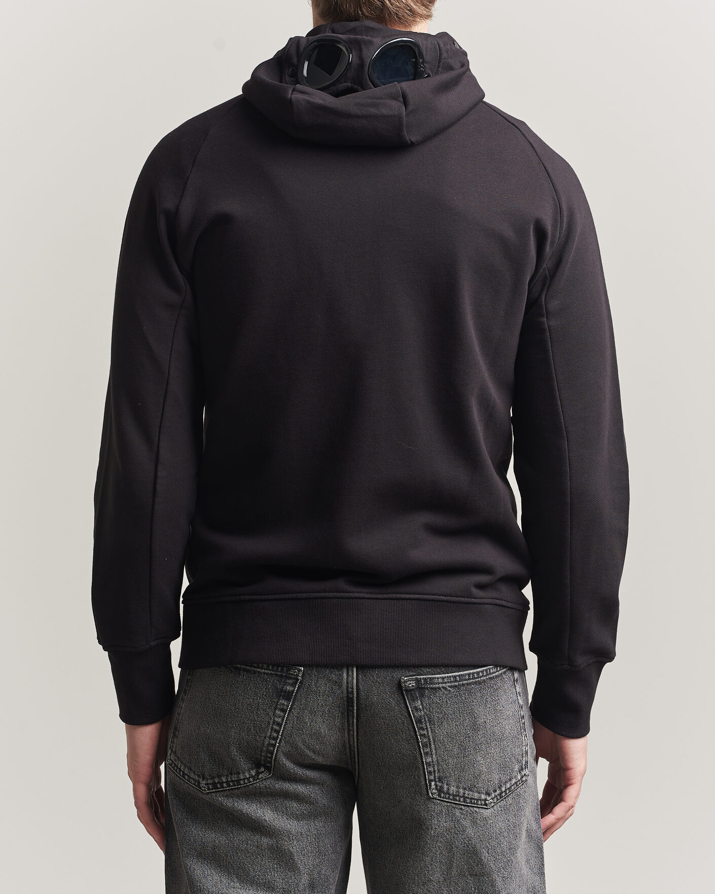 Homme | Pulls Et Tricots | C.P. Company | Diagonal Raised Fleece Full Zip Goggle Hoodie Black