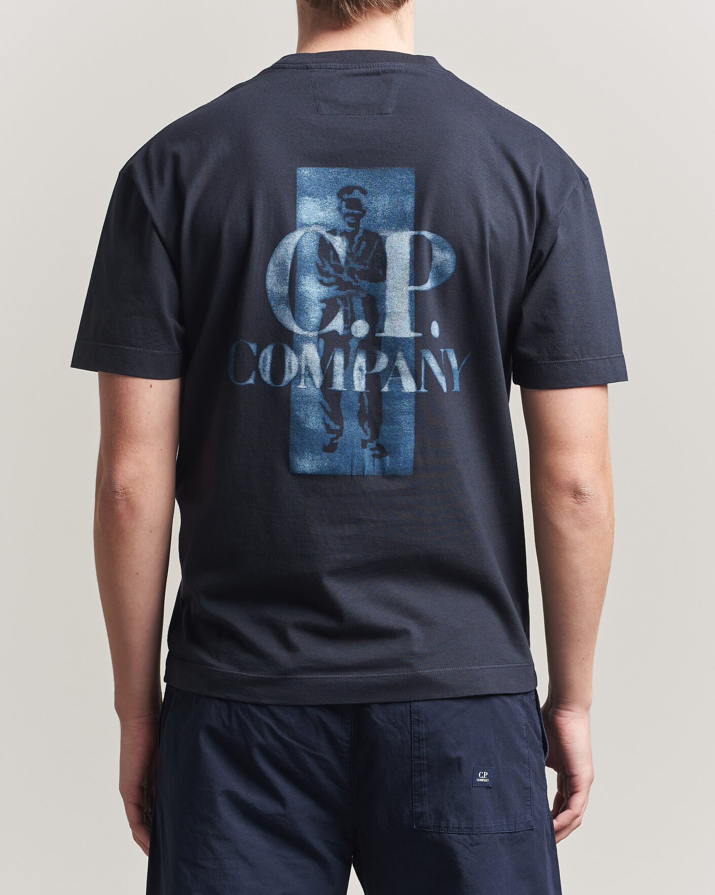 Homme | T-shirts | C.P. Company | Short Sleeve Back Print T-Shirt Navy