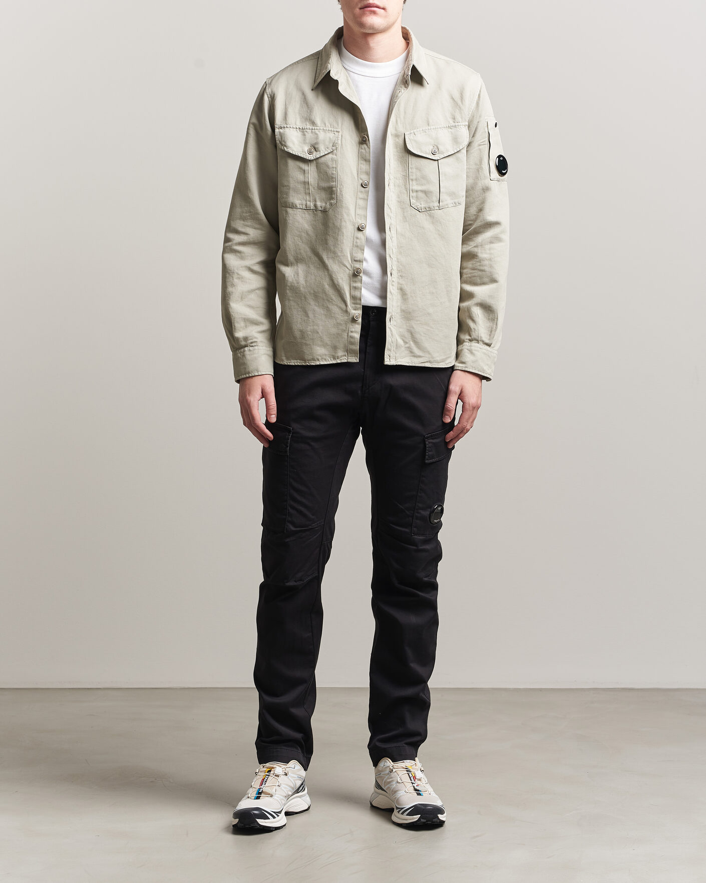 Homme | Pantalons | C.P. Company | Satin Stretch Cargo Pants Black