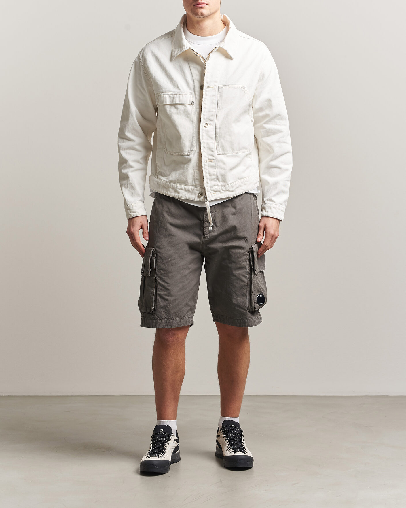Homme | Shorts | C.P. Company | Cotton Gabardine Cargo Shorts Washed Black