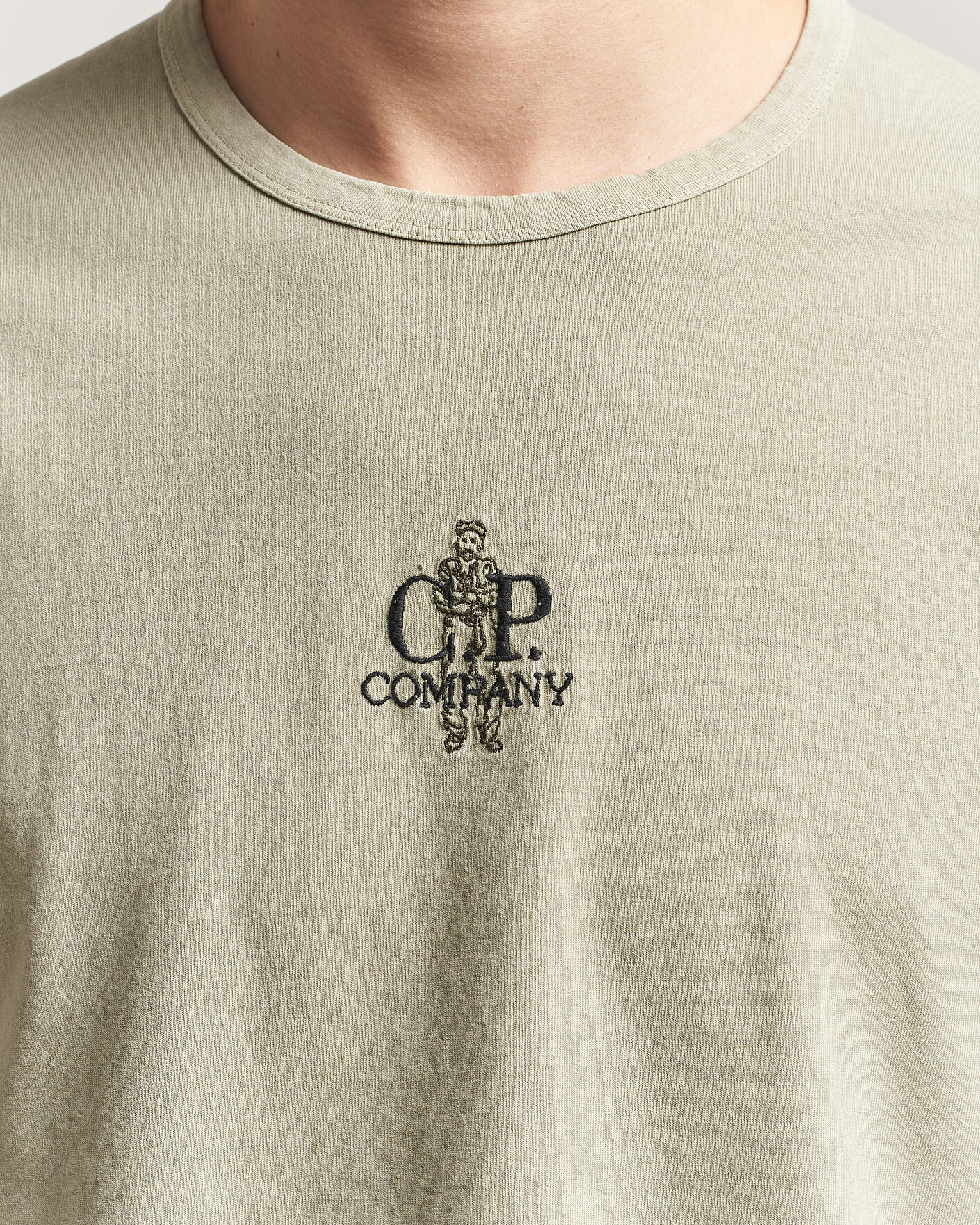 Homme | T-shirts | C.P. Company | Back Printed Cotton T-Shirt Washed Green