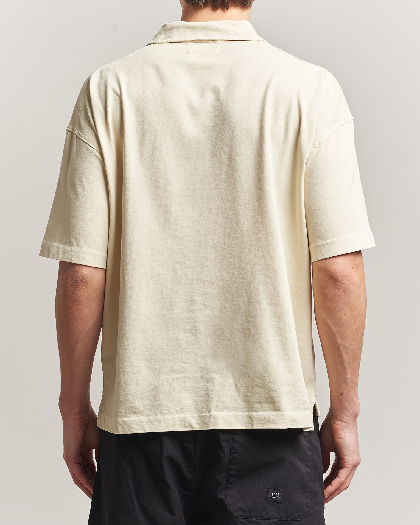 Homme | Polos | C.P. Company | Boxy Fit Cotton Logo Polo Cream