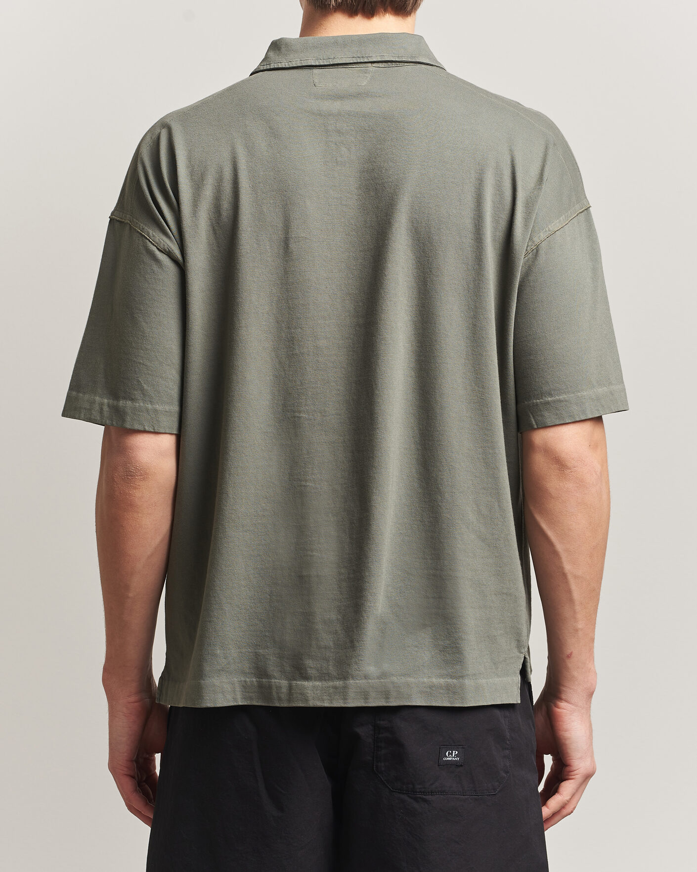 Homme | Polos | C.P. Company | Boxy Fit Cotton Logo Polo Dark Green
