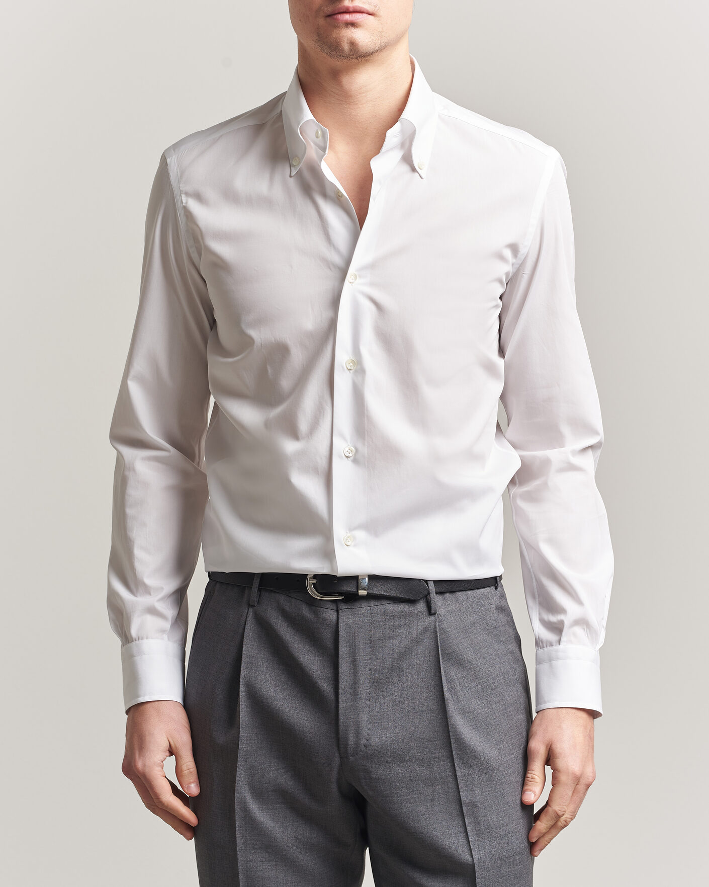 Homme | Chemises | Mazzarelli | Soft Cotton Button Down Shirt White