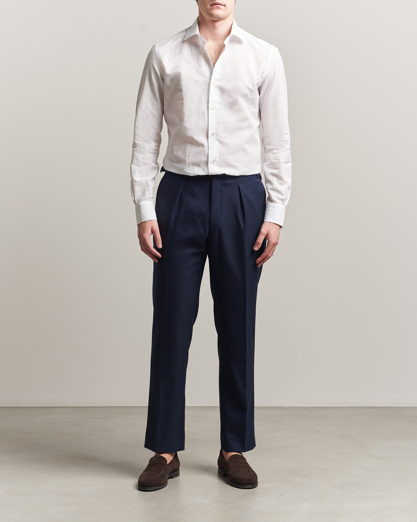 Homme | Chemises | Mazzarelli | Soft Cotton/Linen Shirt White