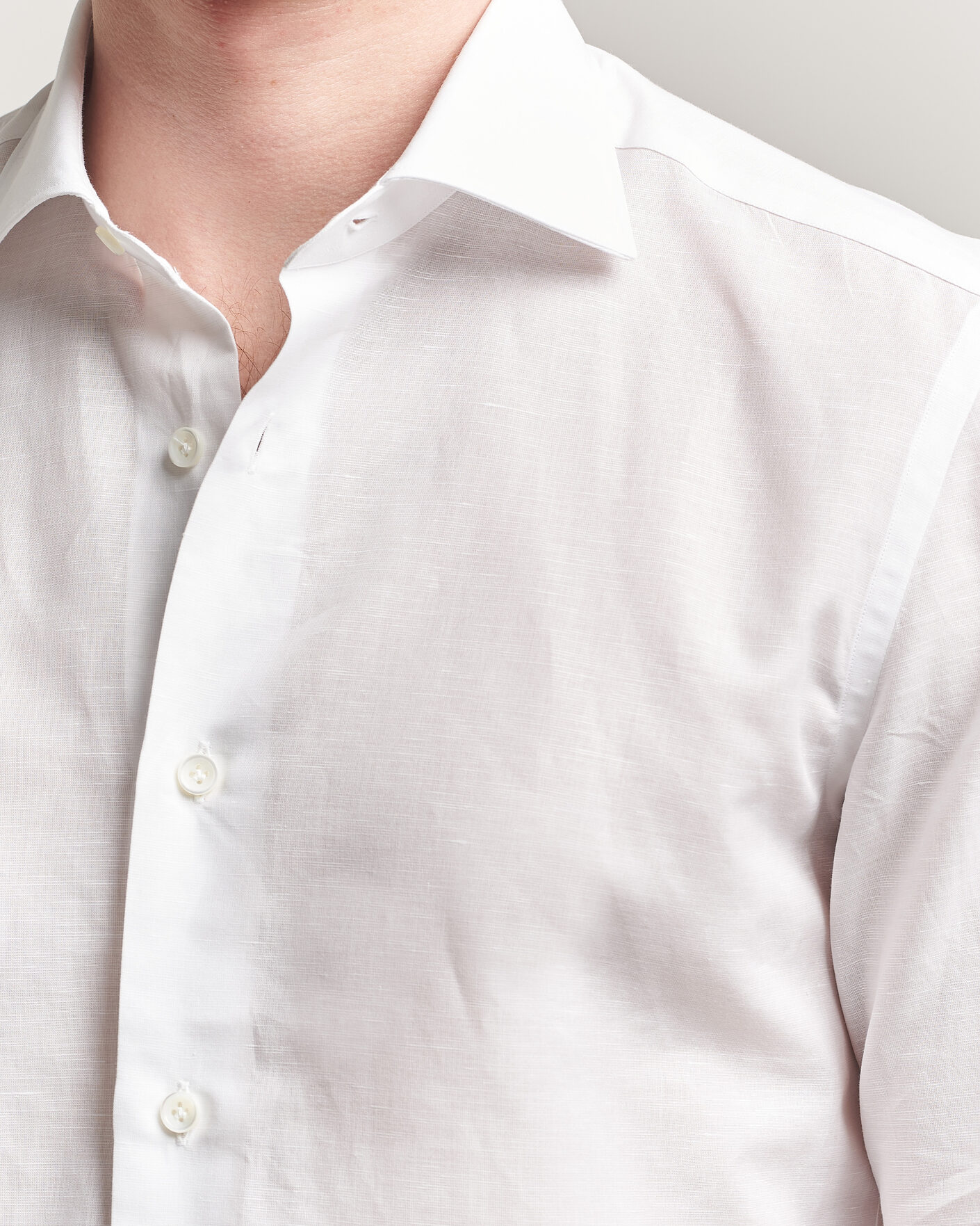 Homme | Chemises | Mazzarelli | Soft Cotton/Linen Shirt White