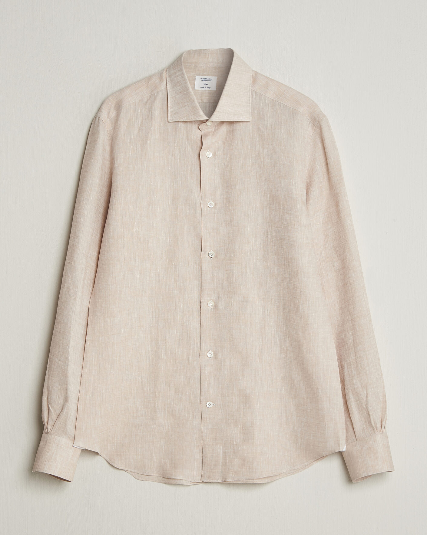 Homme | Chemises | Mazzarelli | Soft Linen Shirt Beige