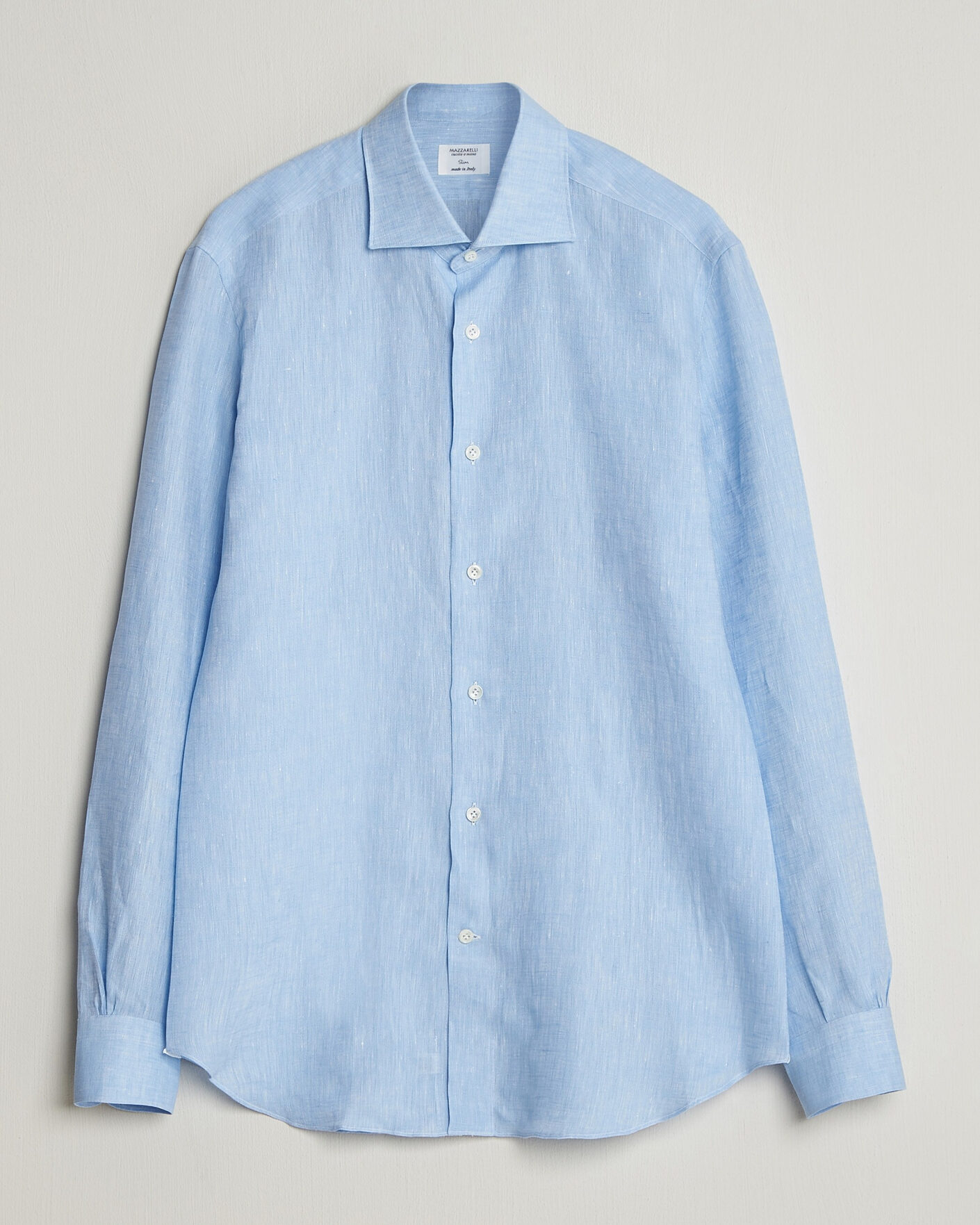 Homme | Chemises | Mazzarelli | Soft Linen Shirt Light Blue