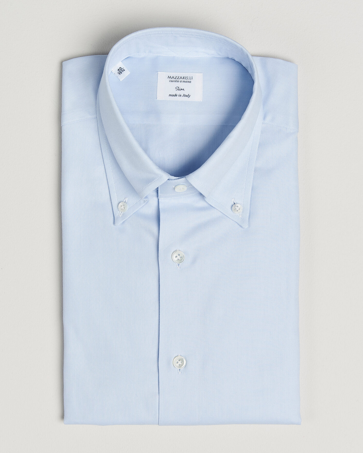 Homme | Chemises | Mazzarelli | Soft Oxford Button Down Shirt Light Blue