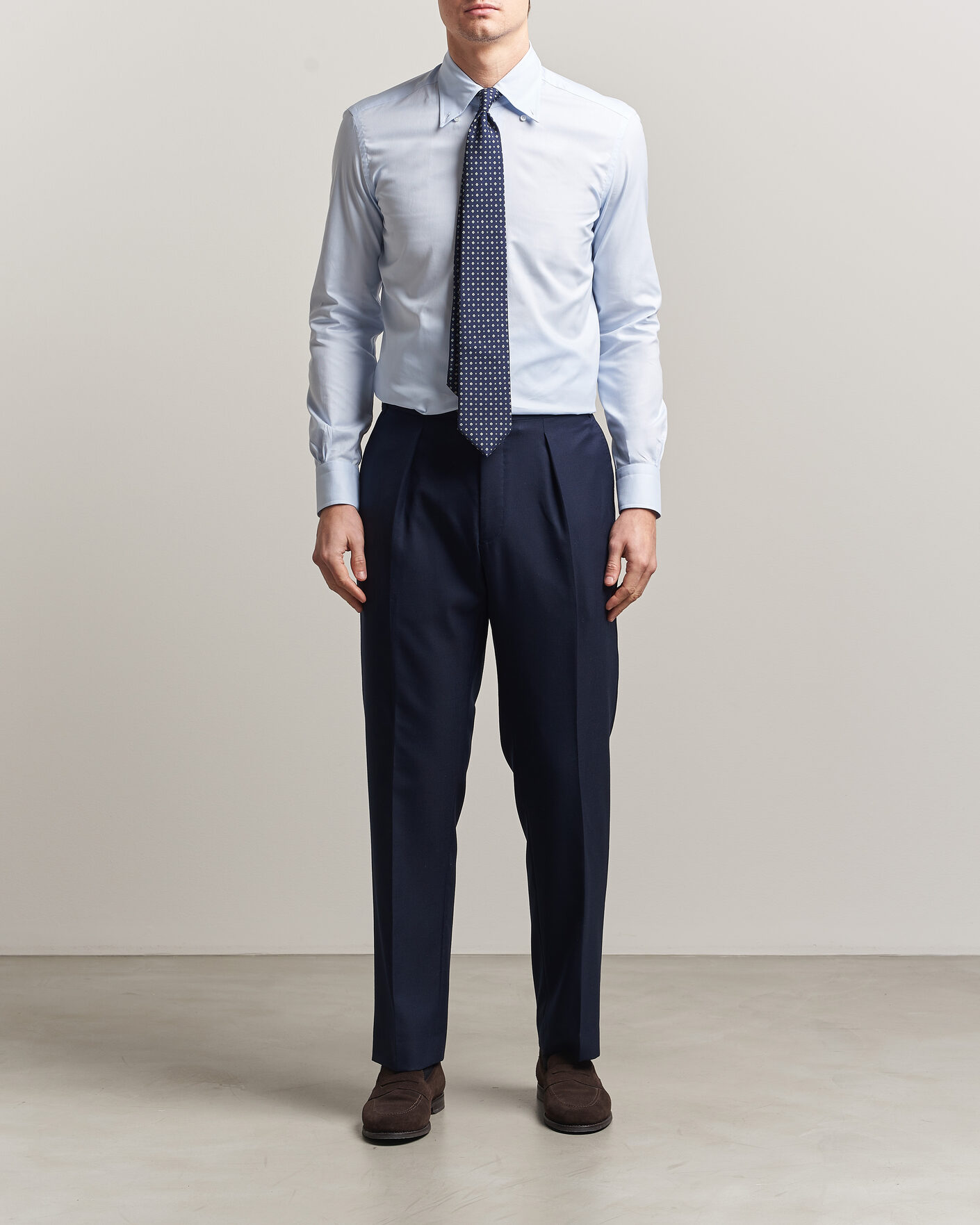 Homme | Chemises | Mazzarelli | Soft Oxford Button Down Shirt Light Blue