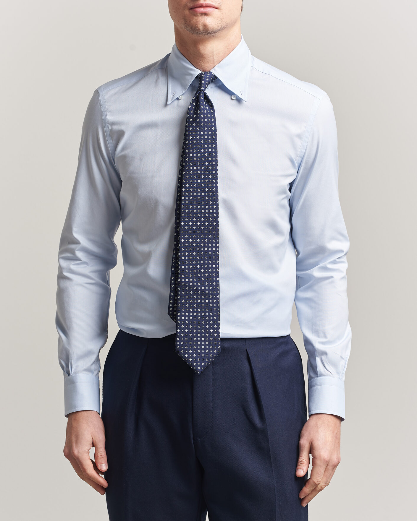 Homme | Chemises | Mazzarelli | Soft Oxford Button Down Shirt Light Blue