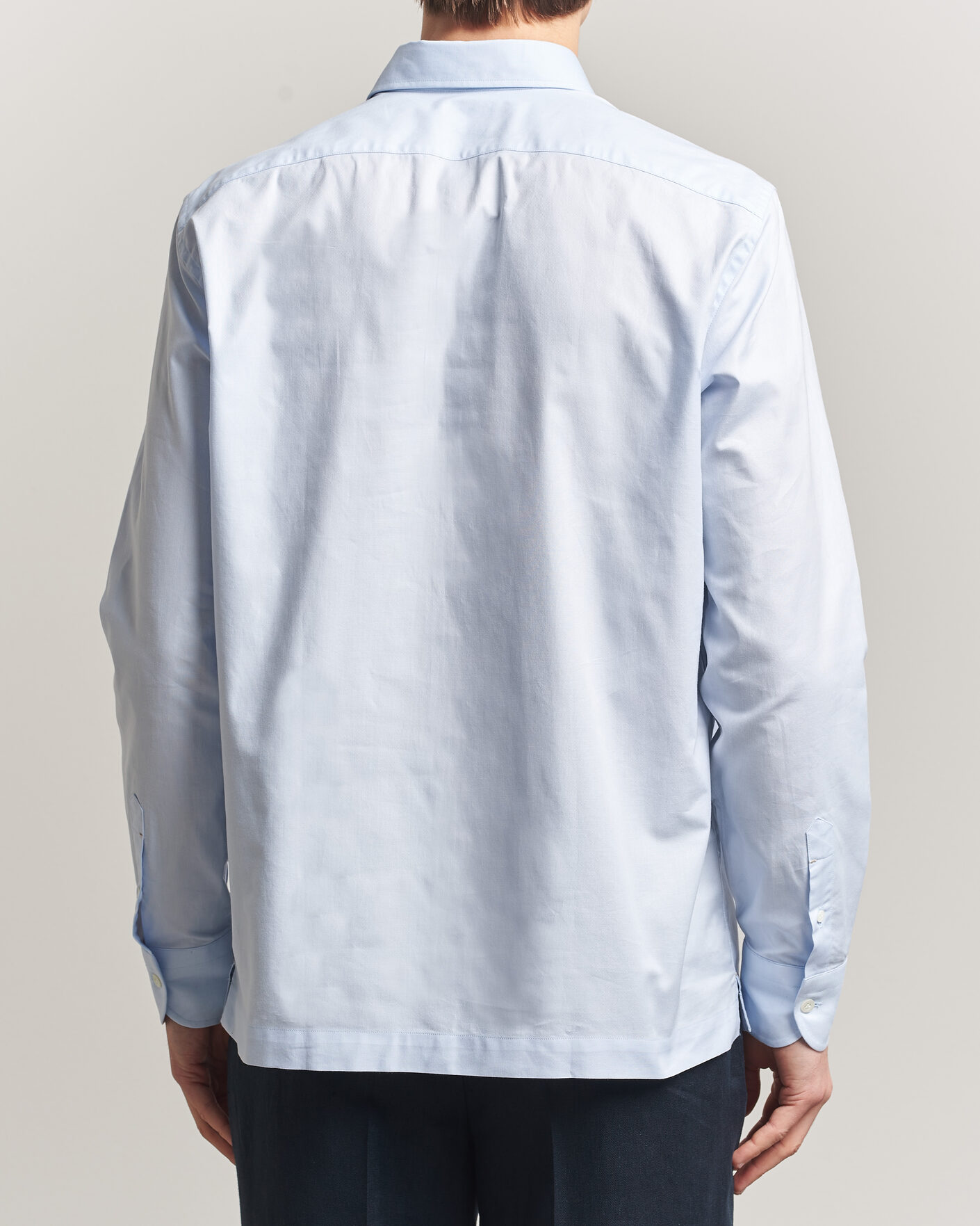Homme | Chemises | Mazzarelli | Soft Oxford Popover Shirt Light Blue