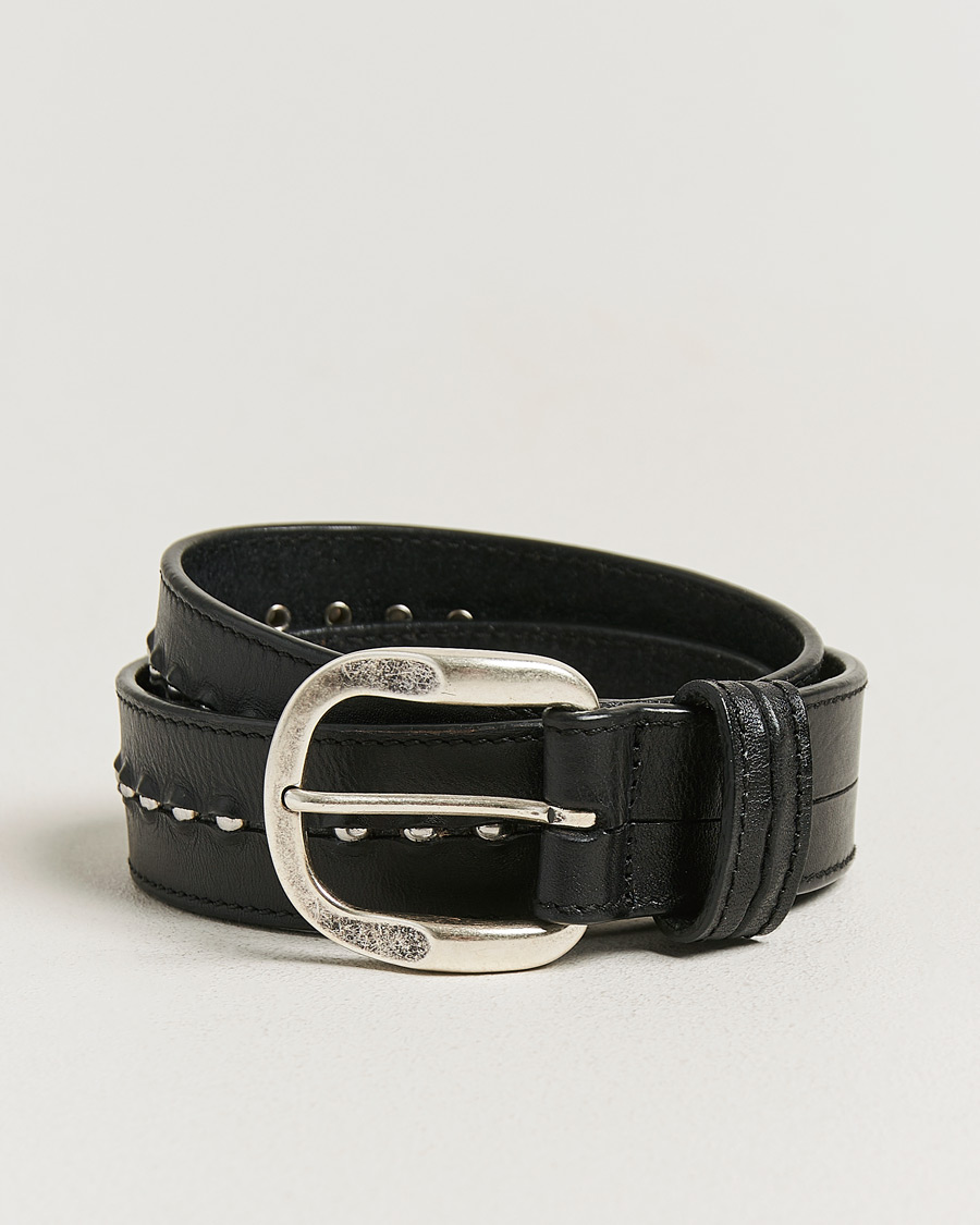 Homme | Ceintures | Golden Goose | Studded Leather Belt Black