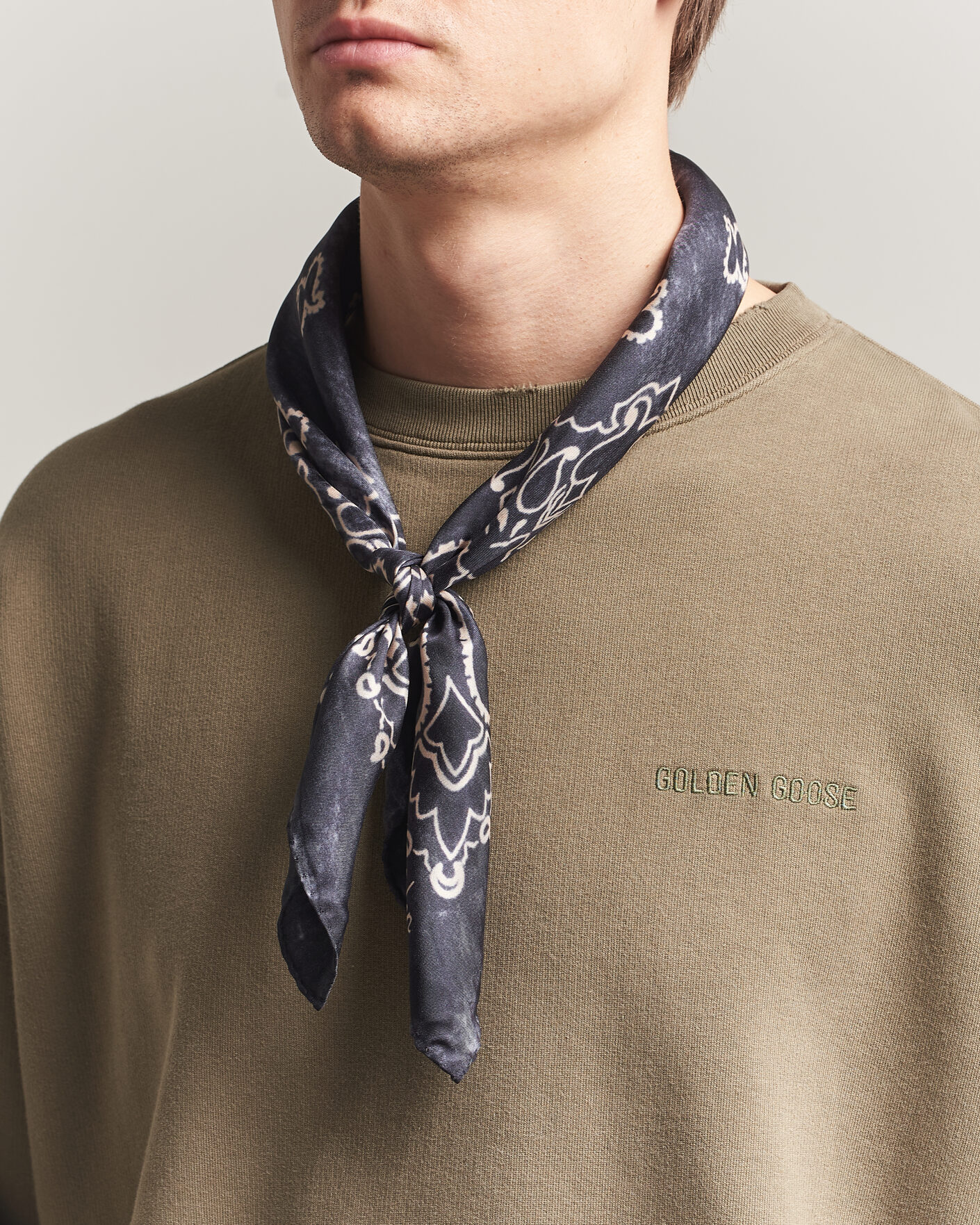 Homme | Pochettes De Costume | Golden Goose | Paisley Silk Bandana Antracite