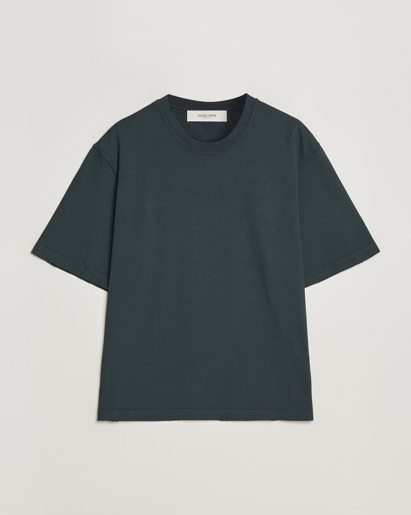 Homme | T-shirts | Golden Goose | Relaxed Fit Cotton T-Shirt Washed Black