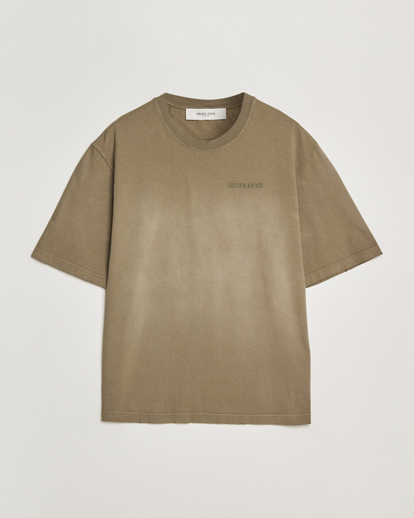 Homme | T-shirts | Golden Goose | Journey Dyed Cotton T-Shirt Washed Beige