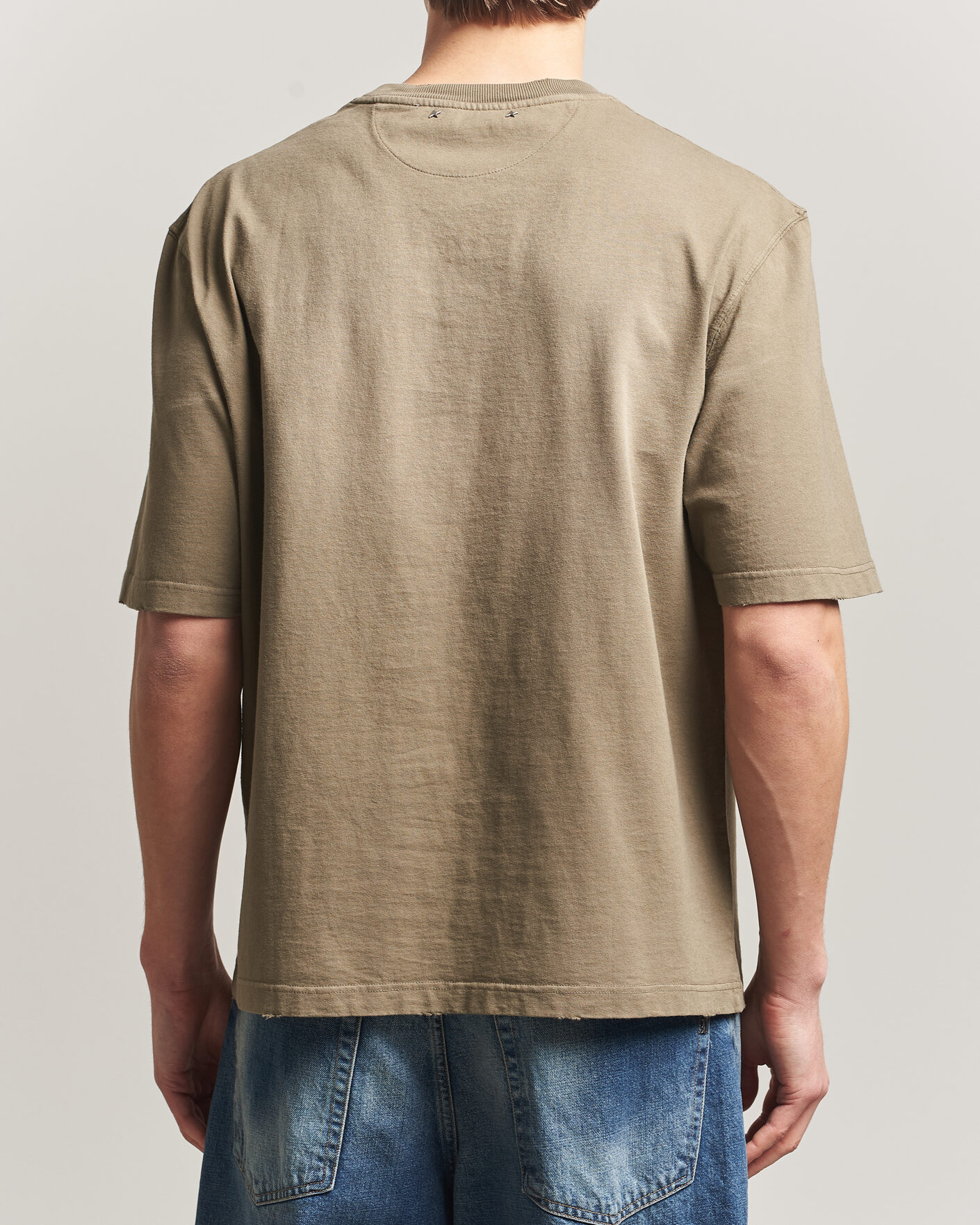 Homme | T-shirts | Golden Goose | Journey Dyed Cotton T-Shirt Washed Beige