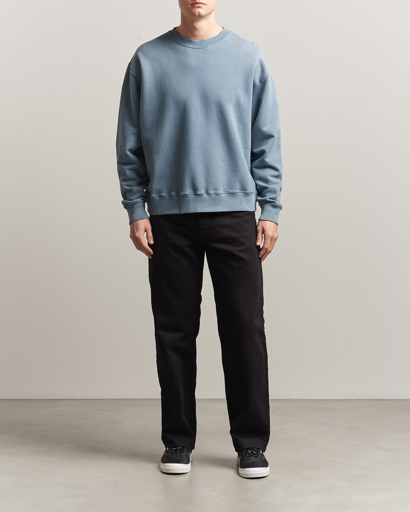 Homme | Pulls Et Tricots | Golden Goose | Boxi Faded Cotton Sweatshirt Windward Blue