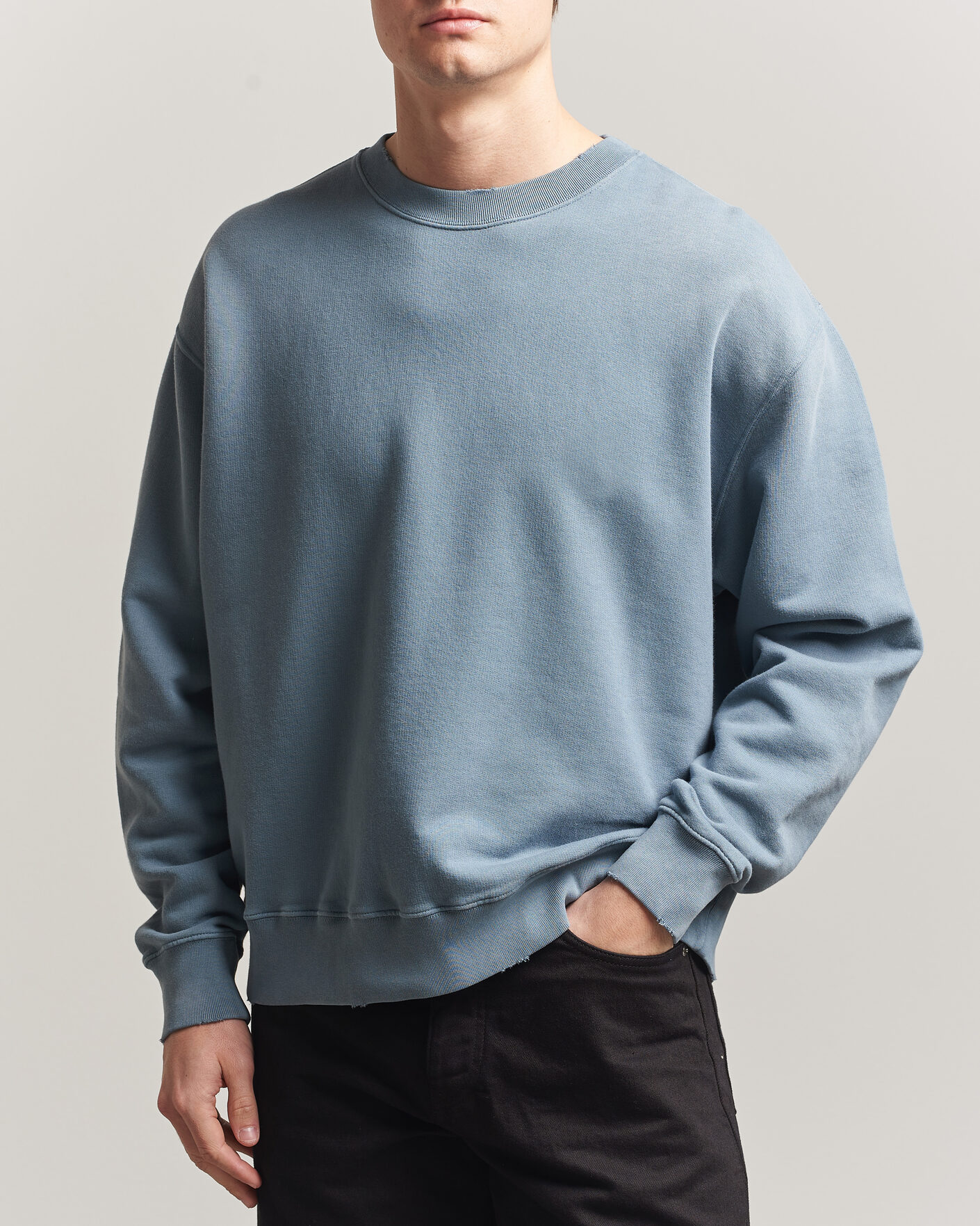 Homme | Pulls Et Tricots | Golden Goose | Boxi Faded Cotton Sweatshirt Windward Blue