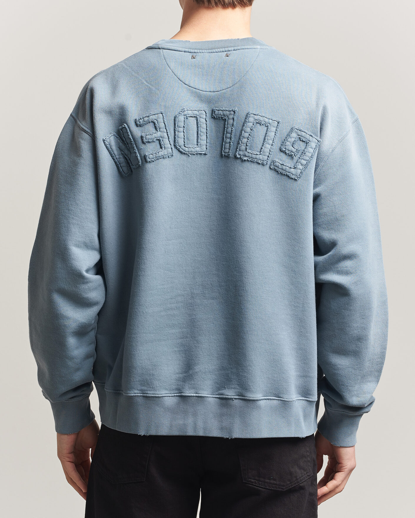 Homme | Pulls Et Tricots | Golden Goose | Boxi Faded Cotton Sweatshirt Windward Blue