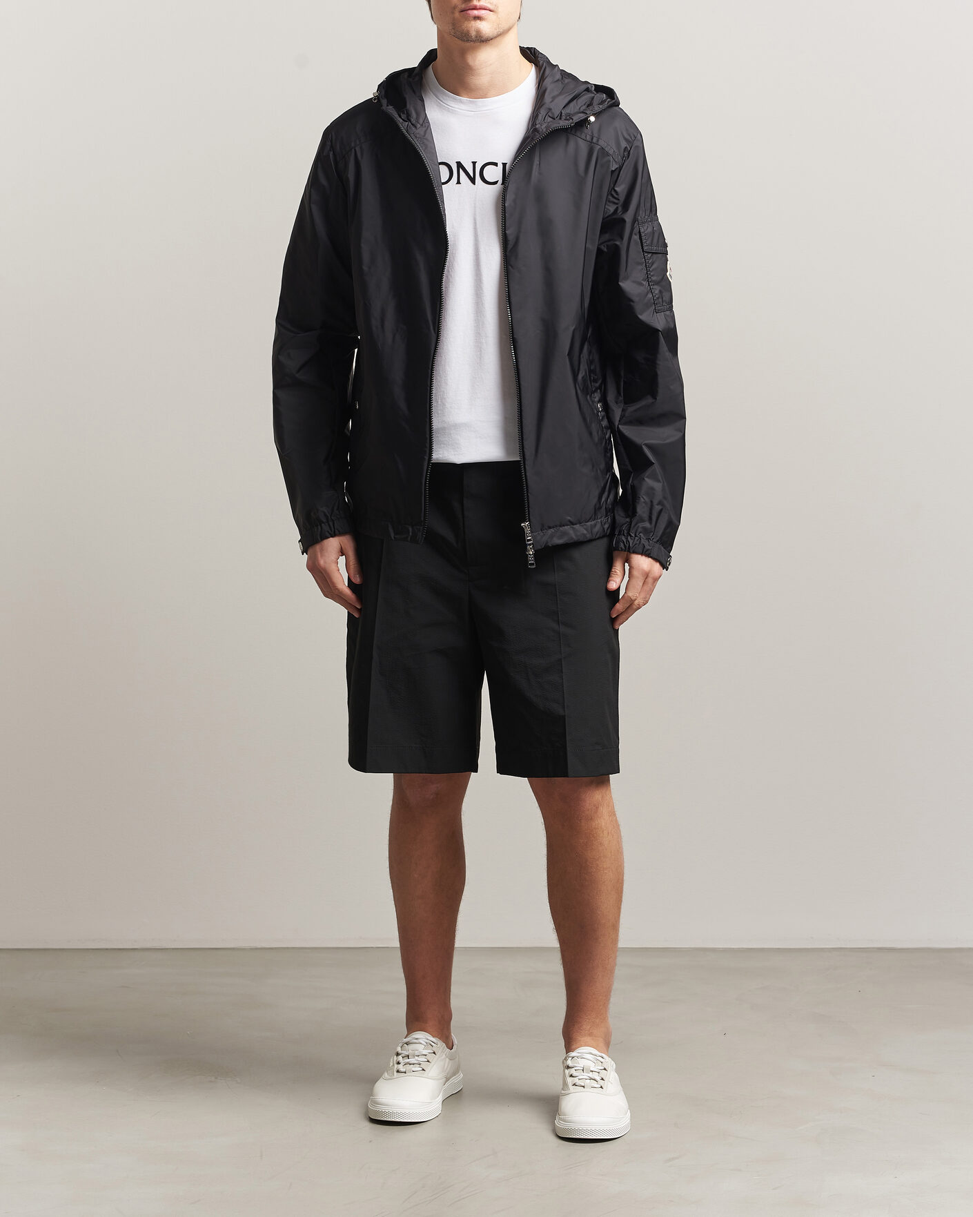 Homme | Shorts | Moncler | Lightweight Seersucker Shorts Black