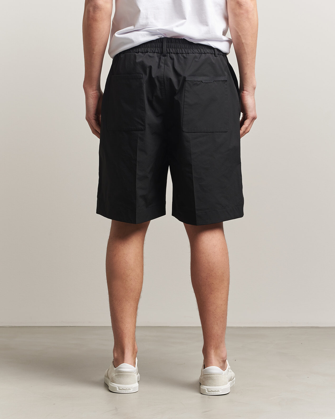 Homme | Shorts | Moncler | Lightweight Seersucker Shorts Black