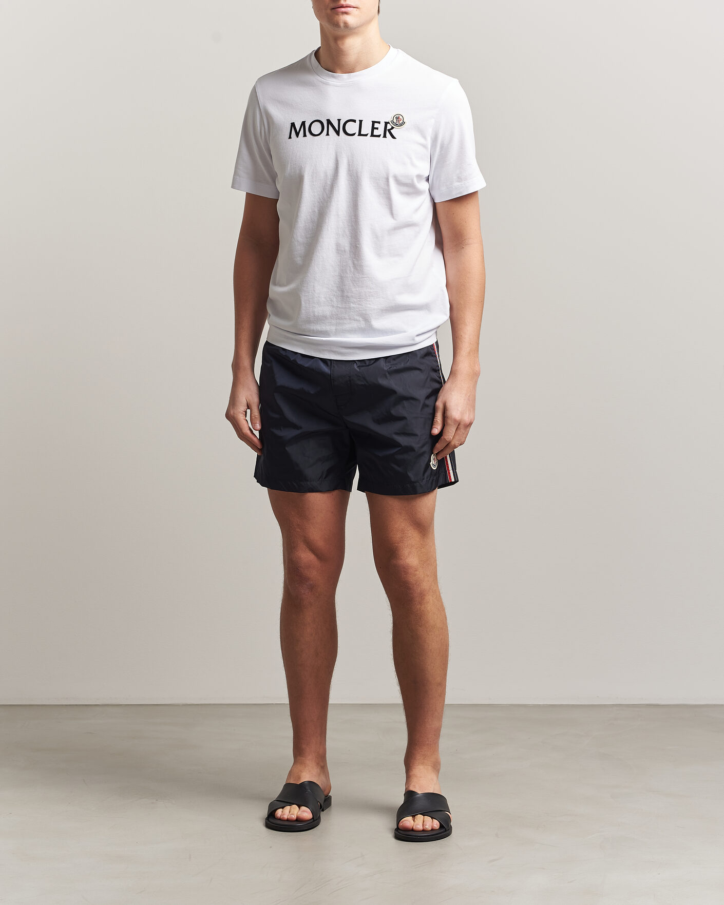 Homme | Maillots De Bain | Moncler | Contrast Band Swim Shorts Navy