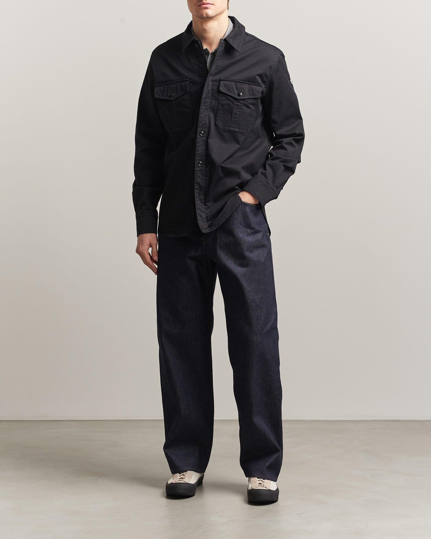 Homme | Chemises | Moncler | Double Pocket Overshirt Black