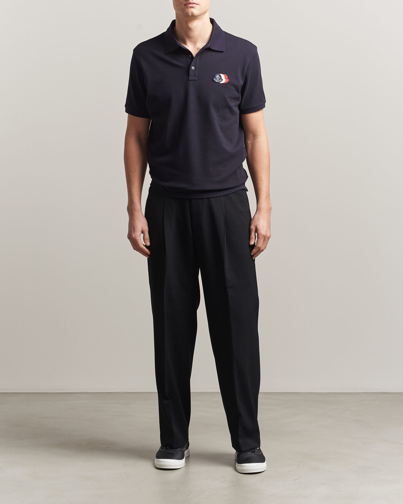 Homme | Polos | Moncler | Tricolore Logo Polo Navy