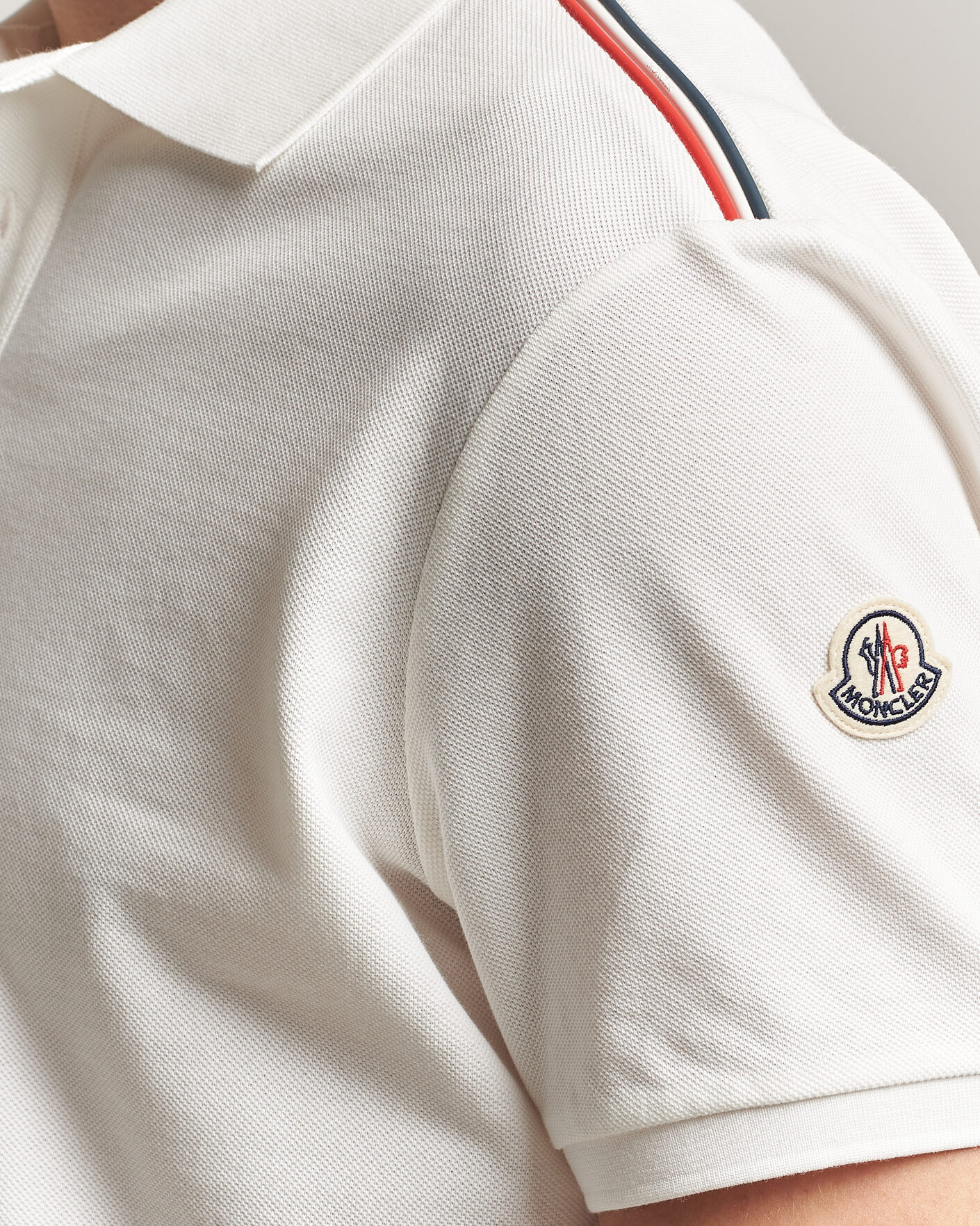Homme | Polos | Moncler | Tricolore Shoulder Polo White
