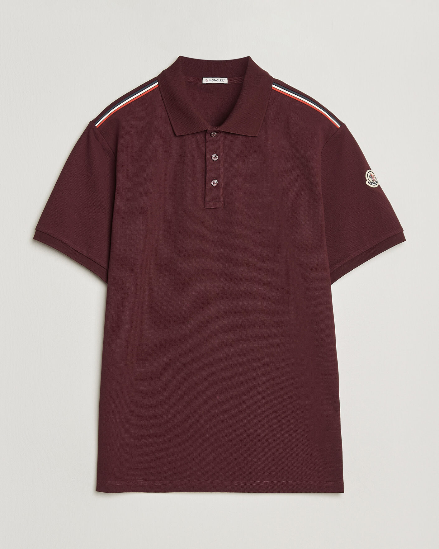 Homme | Polos | Moncler | Tricolore Shoulder Polo Burgundy