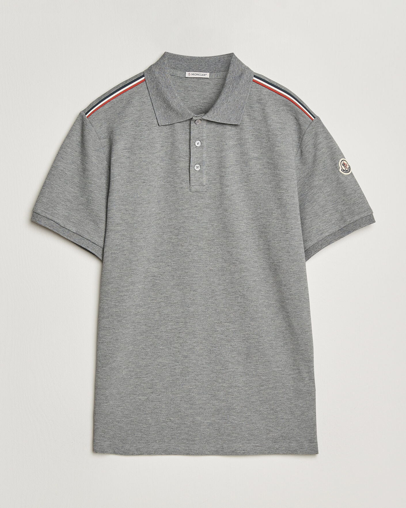 Homme | Polos | Moncler | Tricolore Shoulder Polo Light Grey