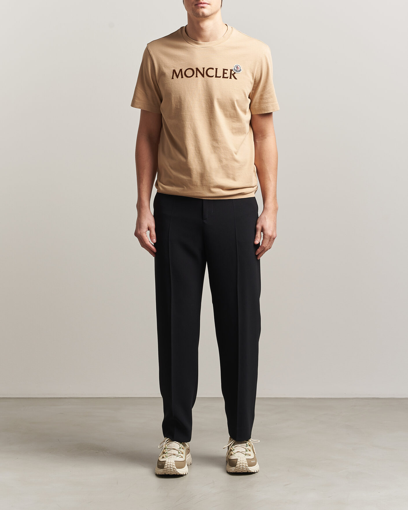 Homme | T-shirts | Moncler | Lettering Logo T-Shirt Beige