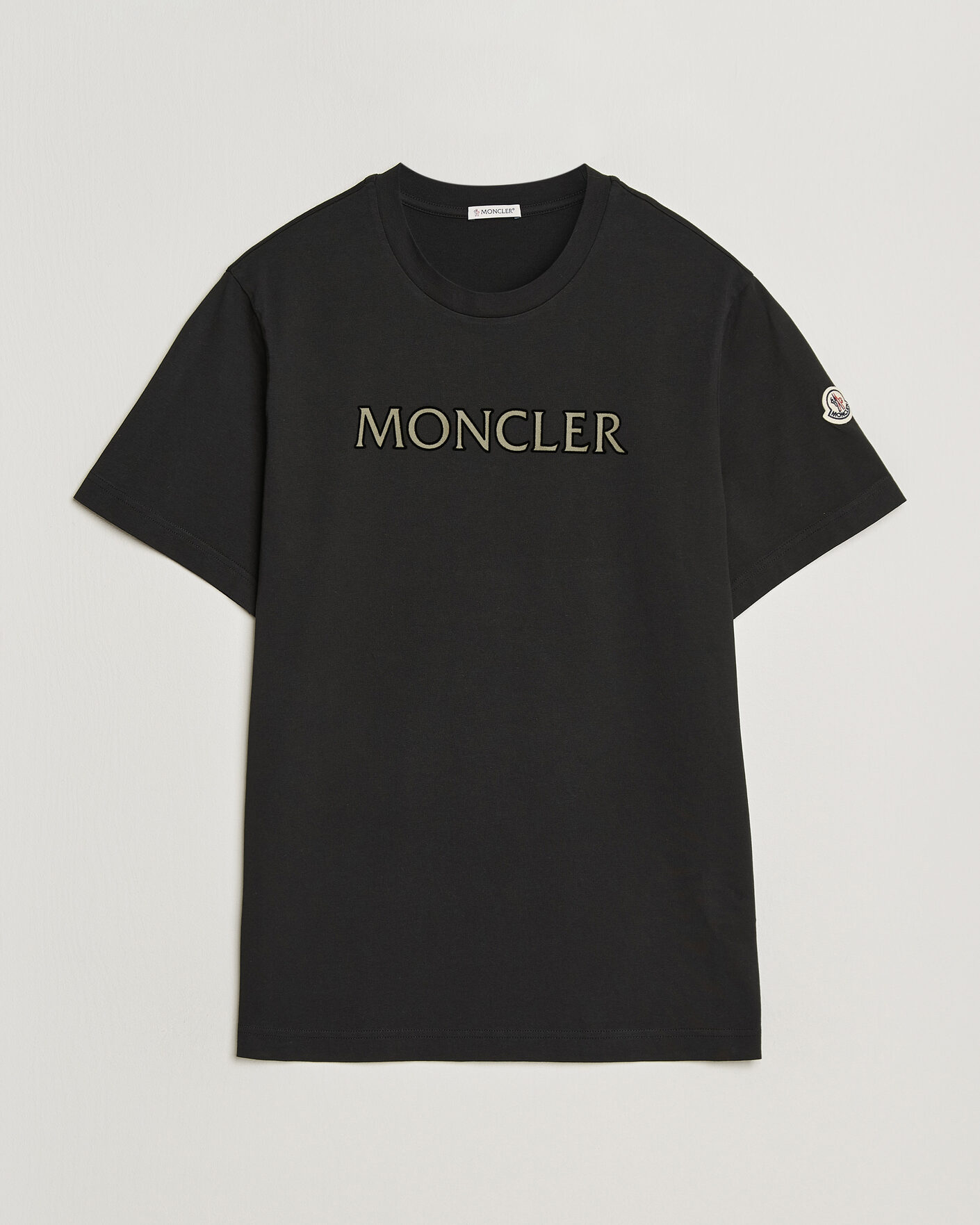 Homme | T-shirts | Moncler | Flock Print Logo T-Shirt Black
