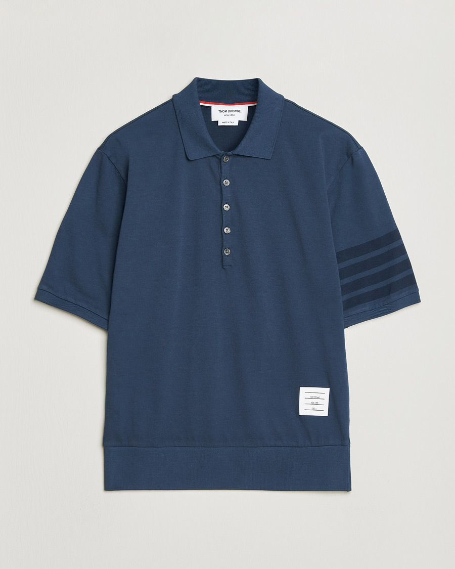 Homme | Polos | Thom Browne | Overdyed 4 Bar Polo Navy