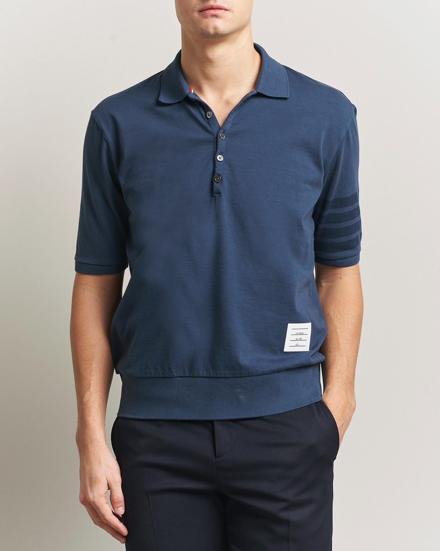Homme | Polos | Thom Browne | Overdyed 4 Bar Polo Navy
